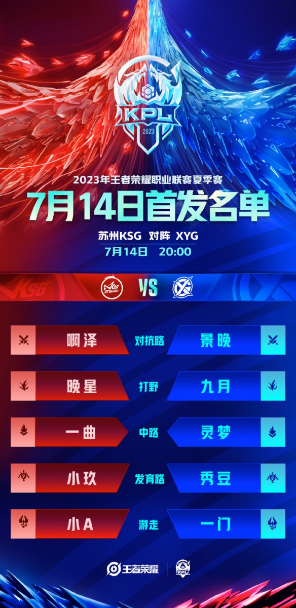 2023KPL夏季赛7月14日赛程亮点 景晚上演临危受命，秀豆再展锋芒